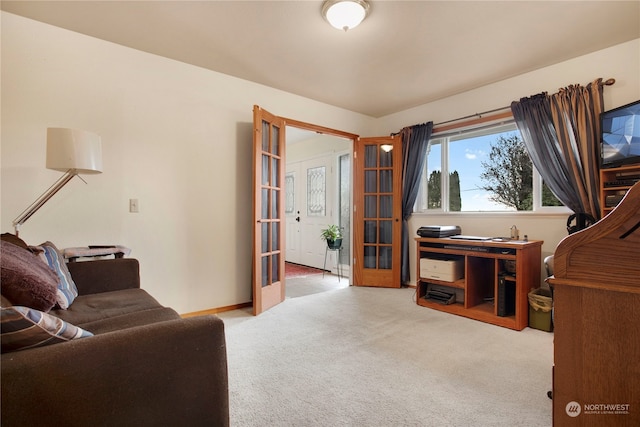 interior space with french doors