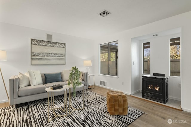 living room featuring hardwood / wood-style flooring