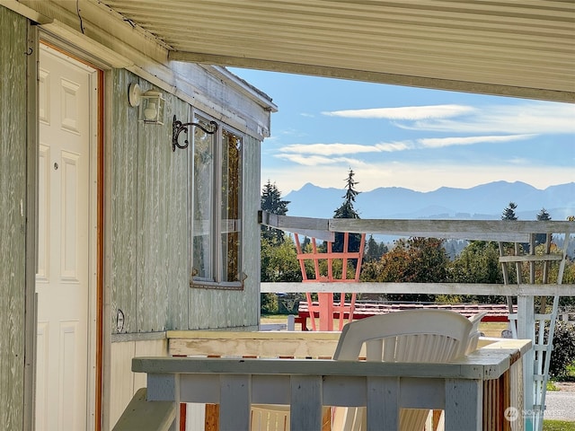 balcony with a mountain view