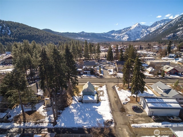 aerial view featuring a mountain view