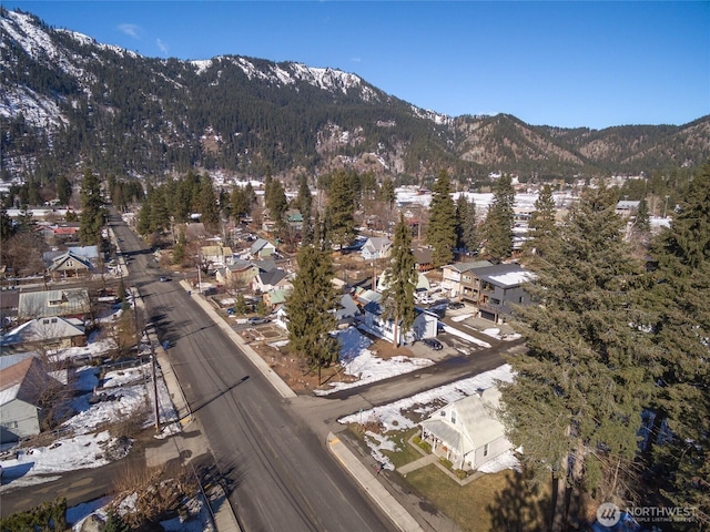 bird's eye view with a residential view and a mountain view