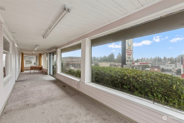 view of unfurnished sunroom