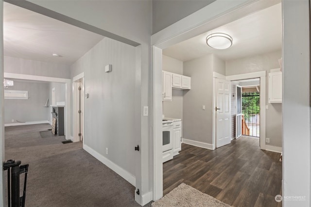 hall featuring dark hardwood / wood-style flooring