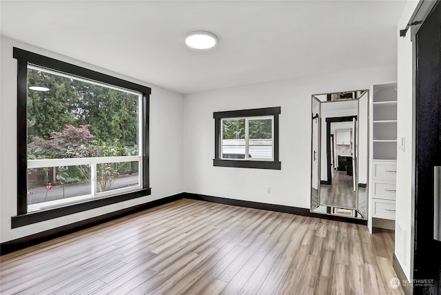 unfurnished bedroom featuring light hardwood / wood-style flooring