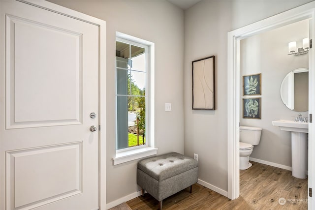 entryway with light wood-type flooring