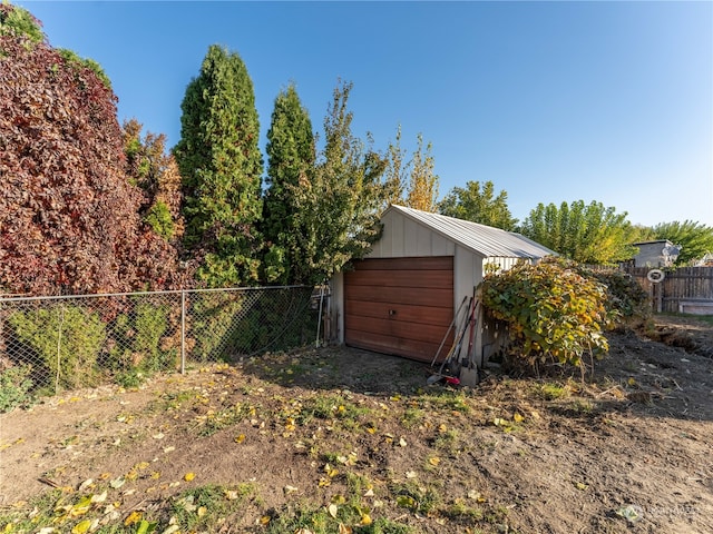 exterior space with a storage unit