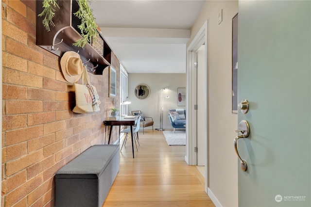 hallway featuring light hardwood / wood-style flooring