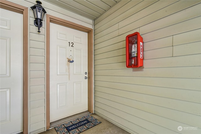 view of doorway to property