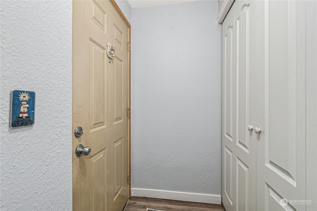 entryway featuring dark hardwood / wood-style flooring