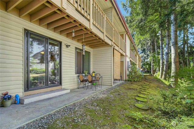 view of home's exterior with a patio