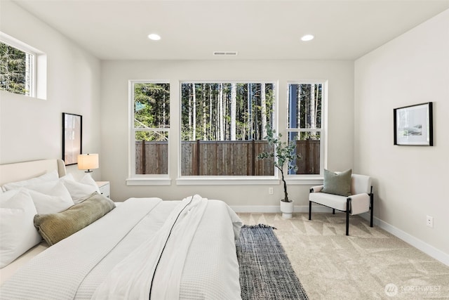 6361LOT257 Great Glen Rd SW, Port Orchard, WA 98367 - carpeted bedroom featuring baseboards, multiple windows, recessed lighting, and visible vents