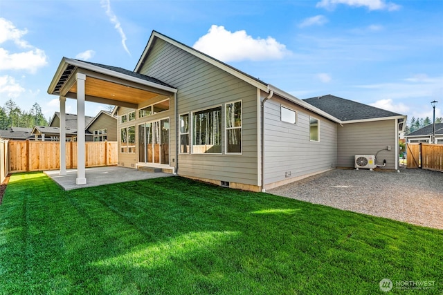 6361LOT257 Great Glen Rd SW, Port Orchard, WA 98367 - rear view of property with a yard, a patio area, a fenced backyard, and ac unit