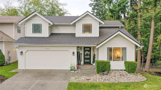 view of front of property featuring a garage