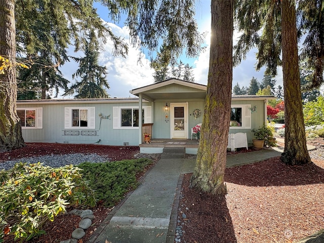 view of front of home featuring covered porch