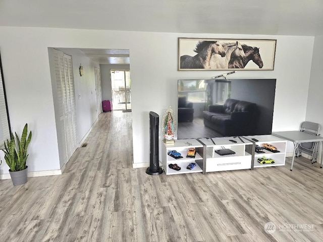 living room featuring hardwood / wood-style floors