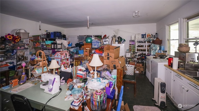 interior space featuring independent washer and dryer