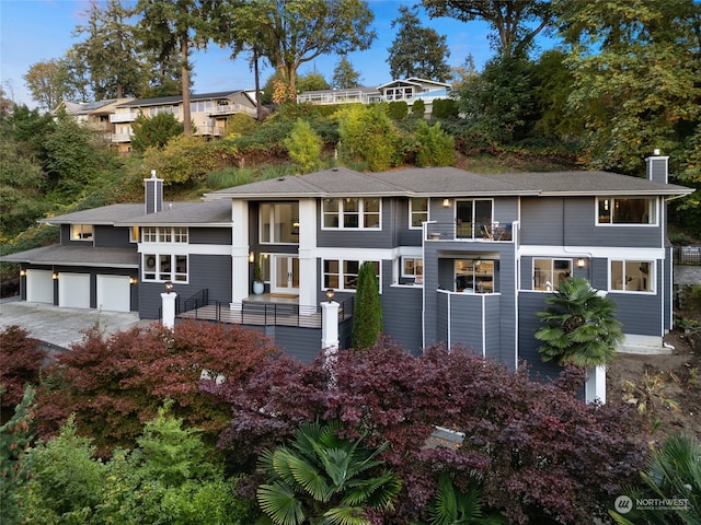 view of front of home with a garage