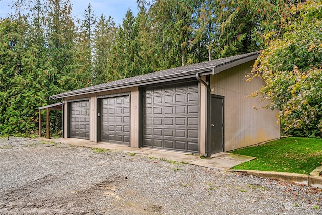 view of garage