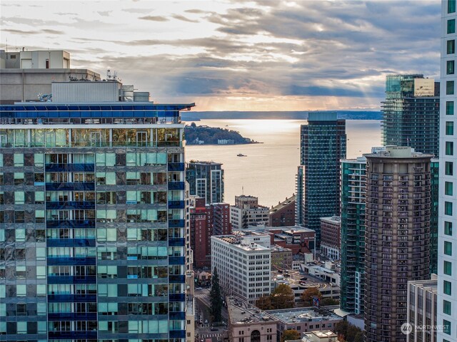 view of city featuring a water view