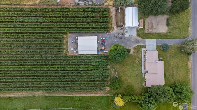 drone / aerial view featuring a rural view