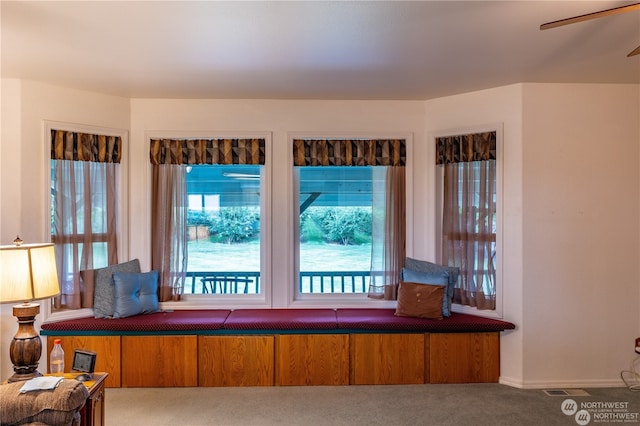 dining area featuring carpet floors