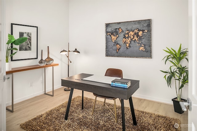 office area featuring light wood-type flooring