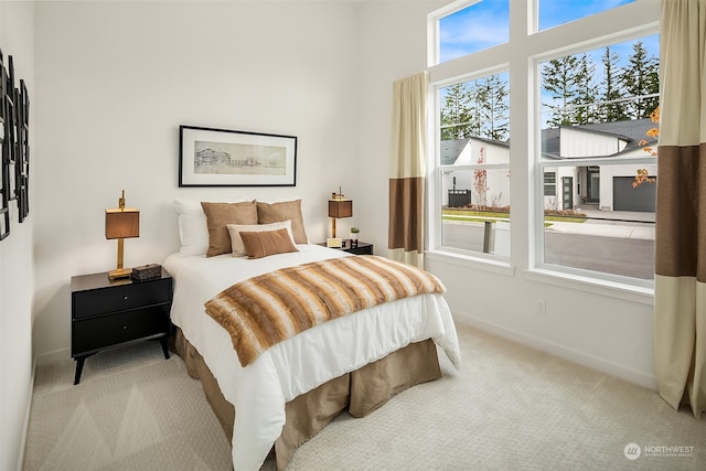 bedroom featuring carpet