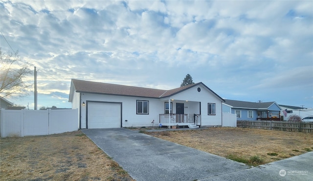 ranch-style home with a garage