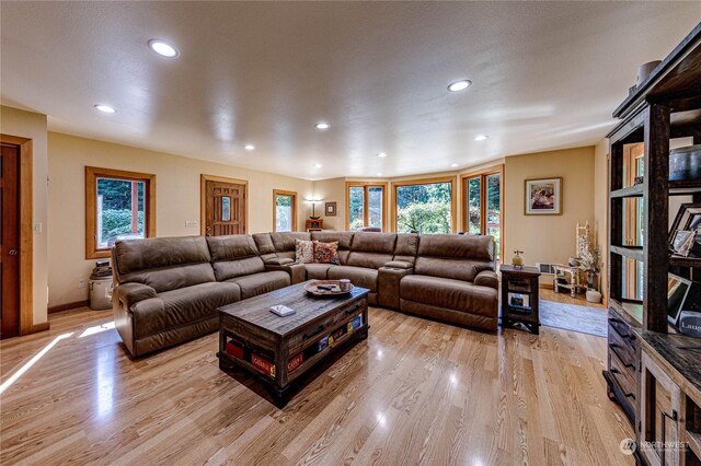 107 Dowans Creek Rd, Forks, WA 98331 - living area with light wood-style flooring and recessed lighting