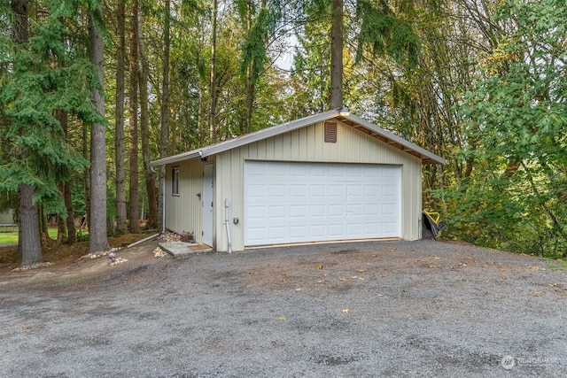 view of garage