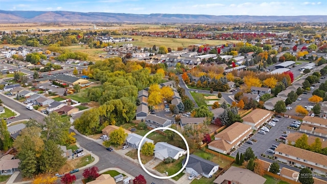 aerial view featuring a mountain view