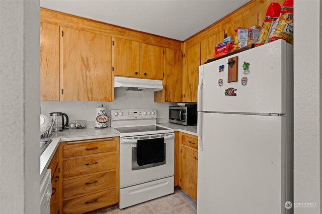 kitchen with white appliances