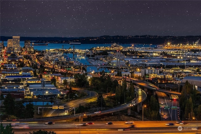 3201 Pacific Ave Unit 1201, Tacoma, WA 98418 - aerial view at night of a view of city lights