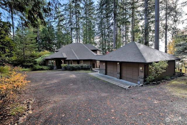 view of front of house with a garage