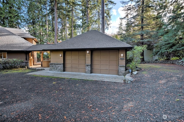 view of garage