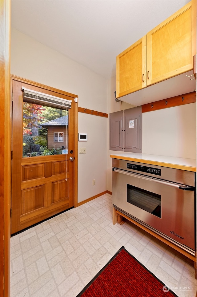 kitchen with stainless steel oven