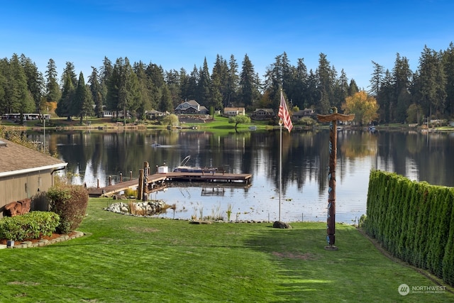 water view with a dock