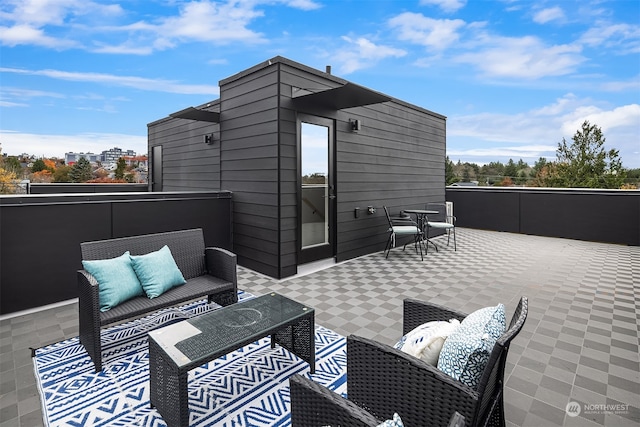 view of patio / terrace with an outdoor living space