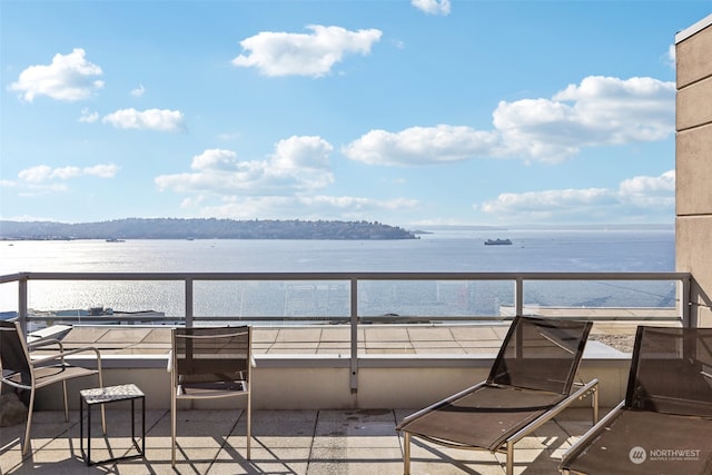 balcony with a water view