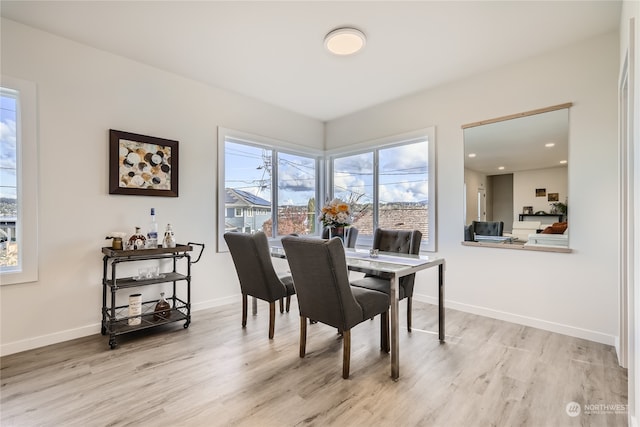 dining room featuring light wood-type flooring