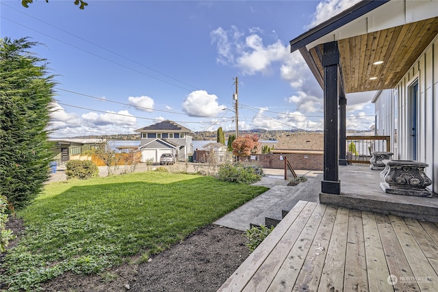 view of yard with a patio area and an outdoor fire pit