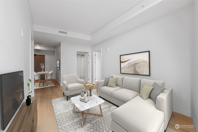 living room featuring hardwood / wood-style flooring