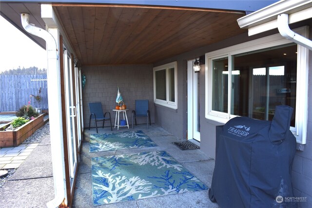 view of patio featuring area for grilling