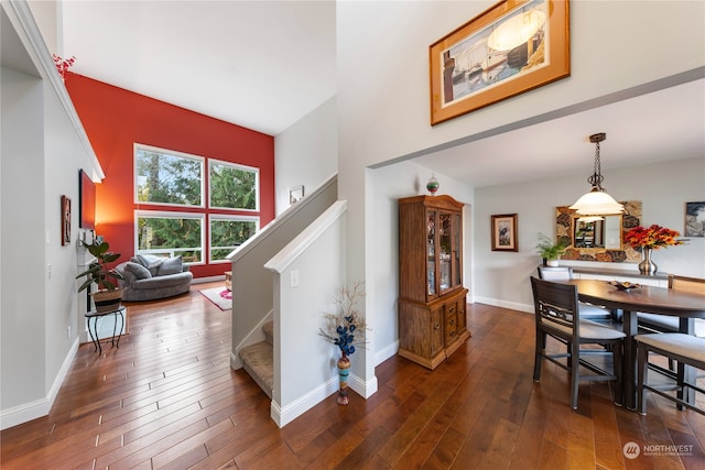 interior space with hardwood / wood-style flooring