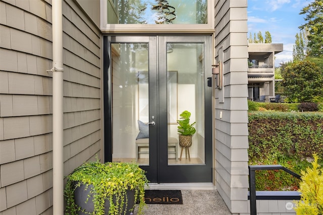 entrance to property with french doors