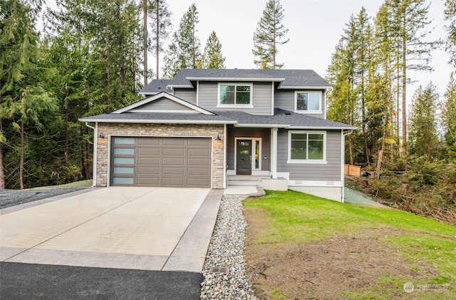 view of front facade with a garage