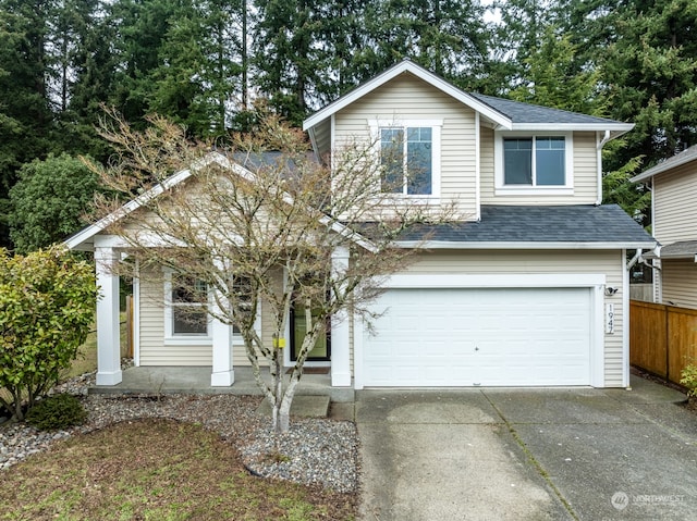 view of front of house with a garage