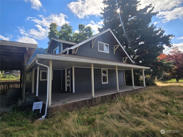 exterior space with covered porch