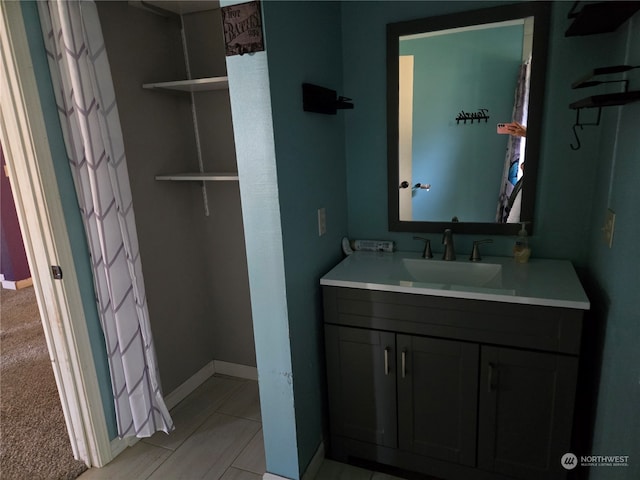 bathroom featuring vanity and tile patterned floors