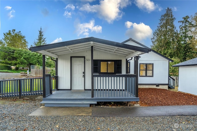 exterior space with covered porch